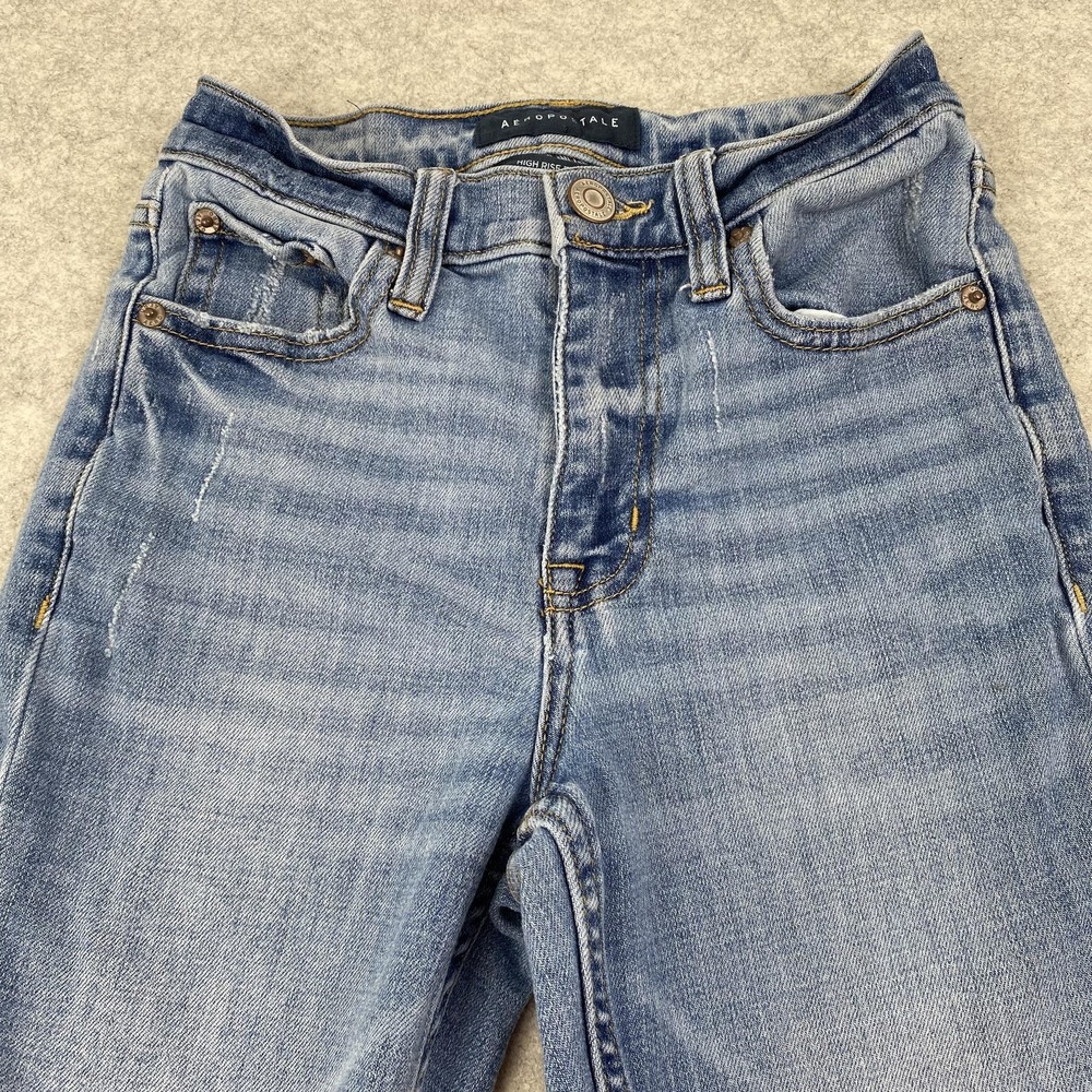 Aeropostale Jeans Juniors 00 (22x31) Blue Flare Medium Wash Stretch Denim - Picture 8 of 11